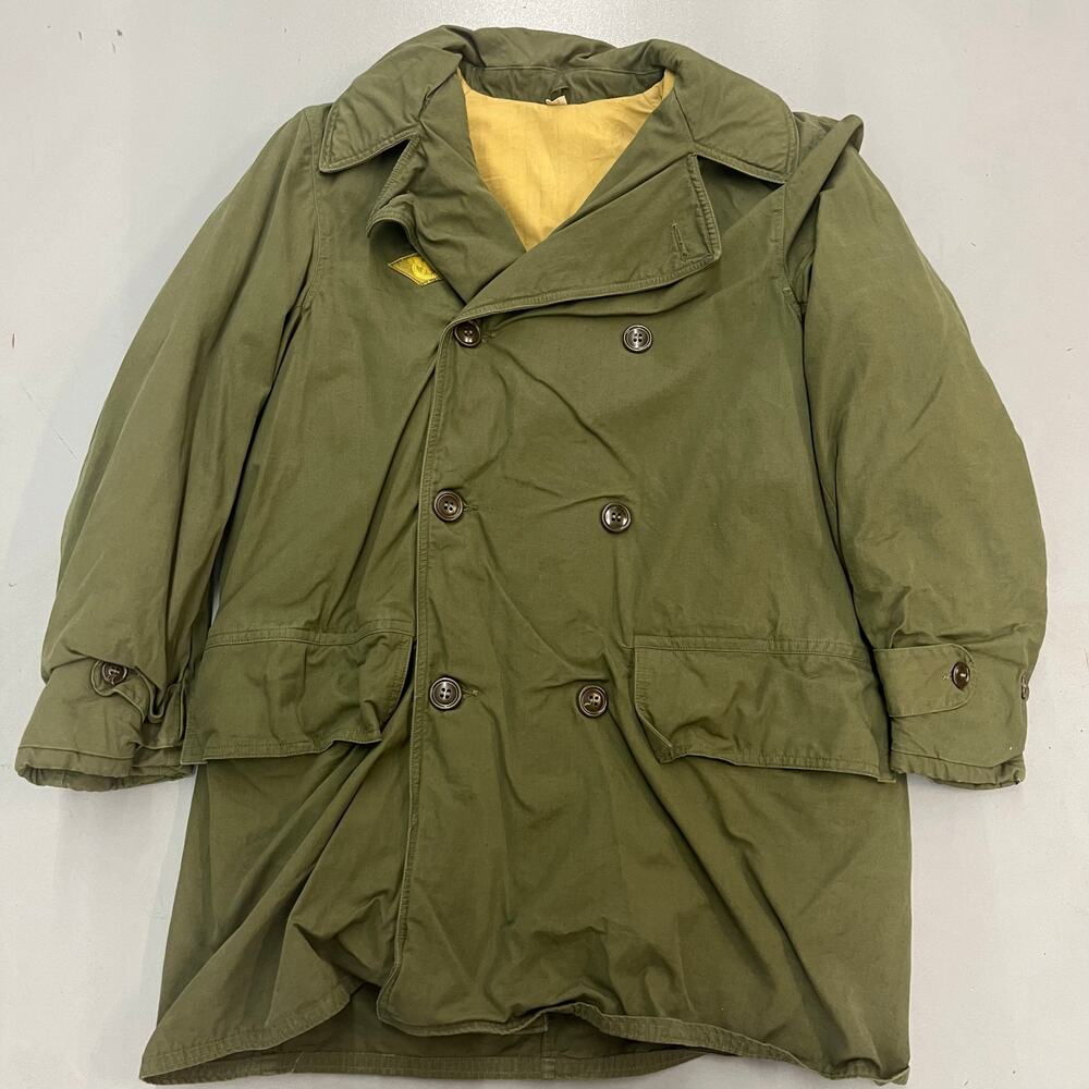 Vintage 40s WW2 Jeep Coat Mackinaw Green Jacket Patches M1938 SZ M/L